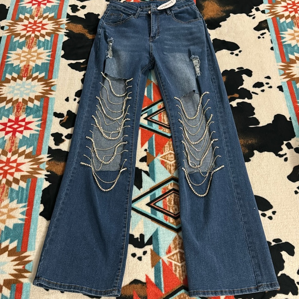 NWT rhinestone jeans